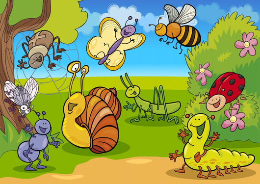 Cartoon Insects Meadow