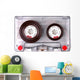 Audio Cassette with Color Label Isolated on White Wall Decal