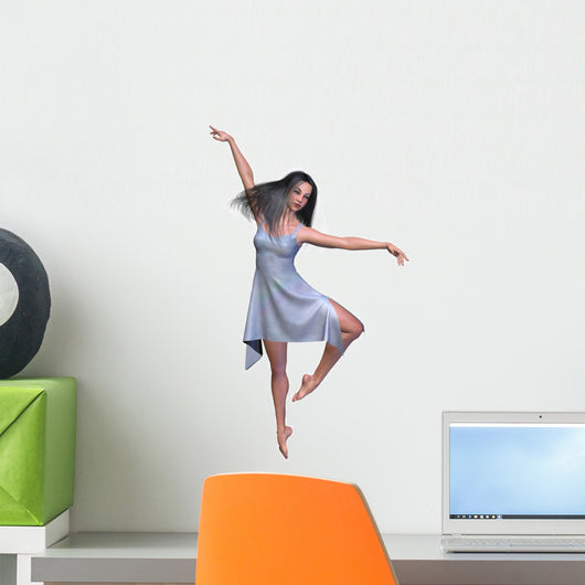 Dancer Blue Silk Dress Wall Mural