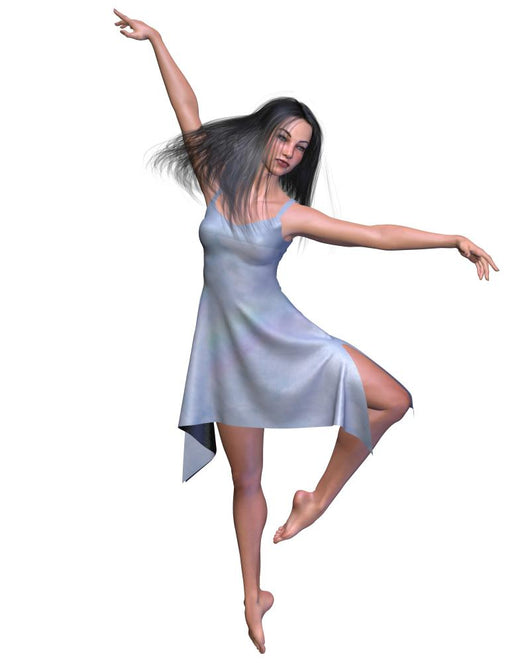 Dancer Blue Silk Dress Wall Mural