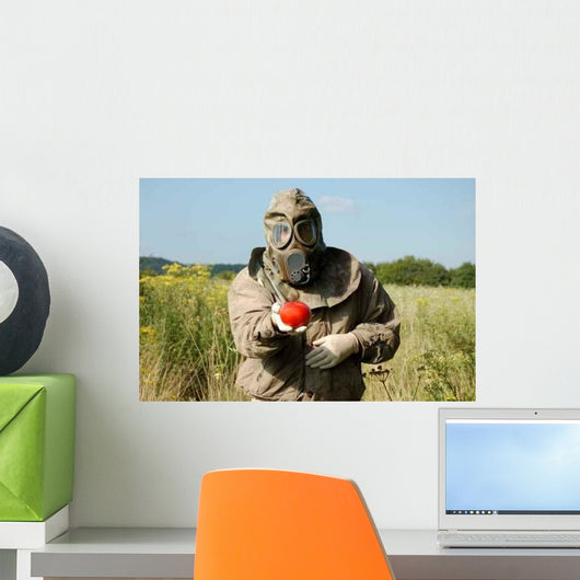Man with Gas Mask Wall Decal