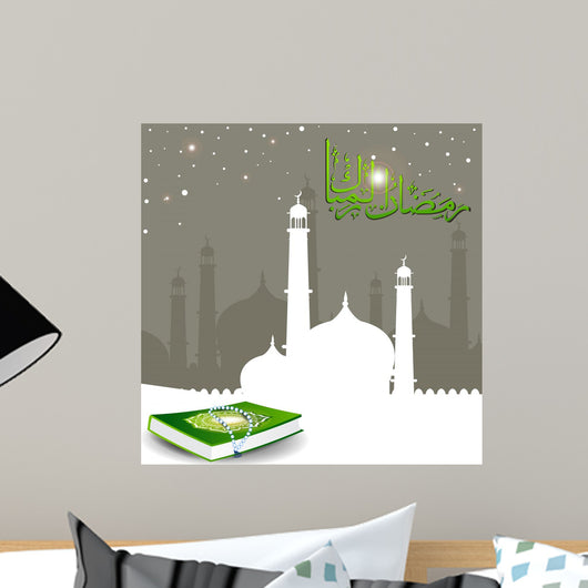 A Beautiful Abstract Background with quran sharif & Tasbih. Wall Mural