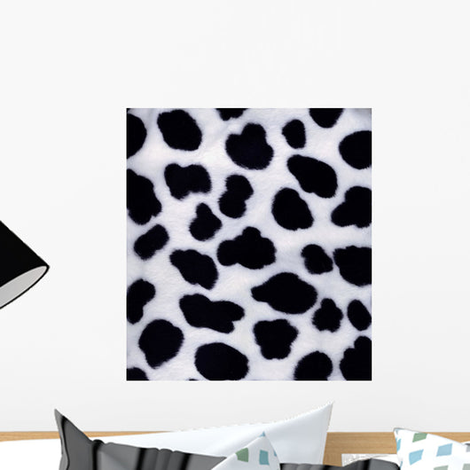 Artificial Black-And-White Fur Wall Mural