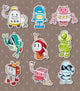 Cartoon Robot Sticers Wall Mural