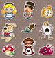Cartoon Alice Wonderland Stickers Wall Decal Sticker Set