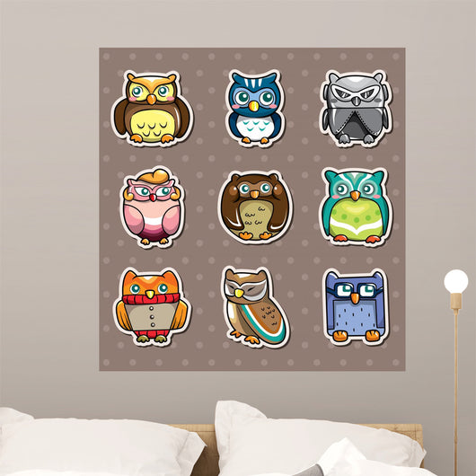 Cartoon Owl Stickers Wall Mural