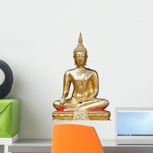 Buddha statue on white background Wall Decal