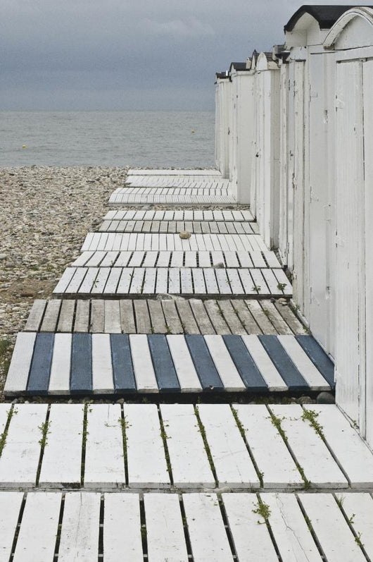 Beach huts to the harbor Wall Mural