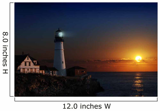 Lighthouse at dawn Wall Mural