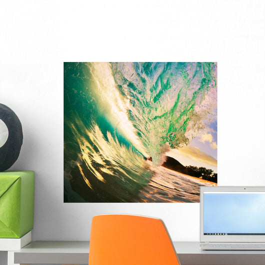 Sunset Wave Tunnel Wall Decal