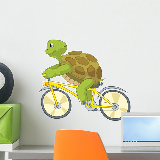 Funny Turtle Biker Wall Decal