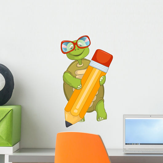 Funny Turtle Writing Wall Decal