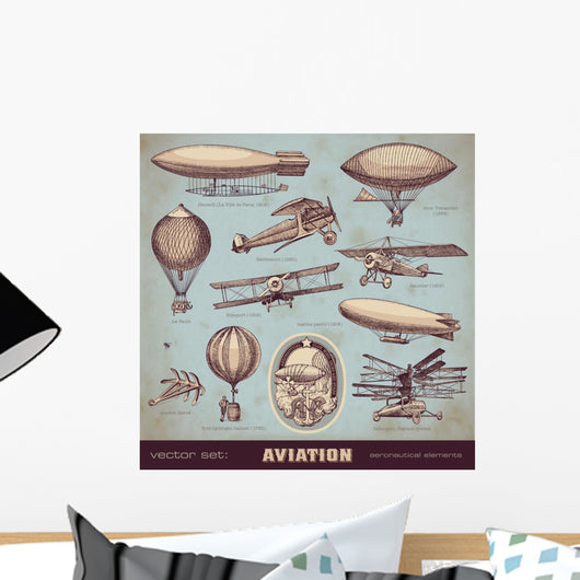 Vector Set Aviation Wall Decal