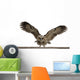 Portrait Brown Wood Owl Wall Decal