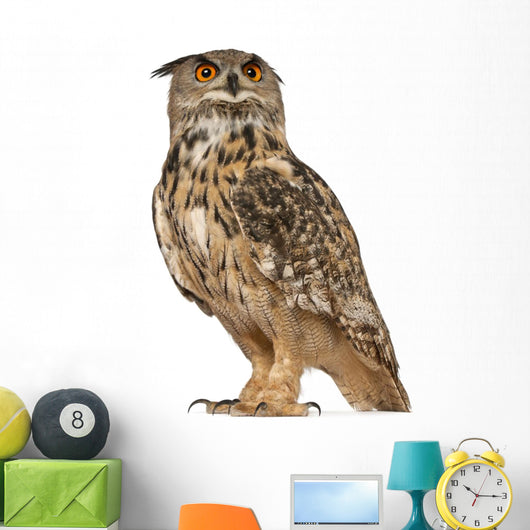 Eurasian Eagle-owl Standing Left Side Wall Decal