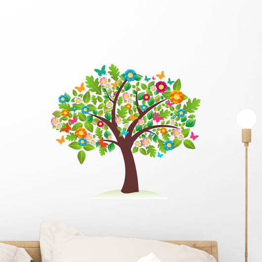 Abstract Spring Time Tree Wall Decal