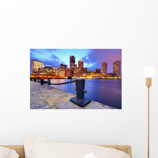 Boston Harbor Skyline Wall Decal