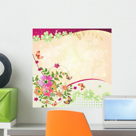 Springtime with Flowers Wall Decal