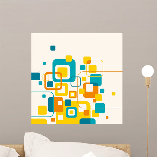 Colorful layout with retro shapes. Wall Mural