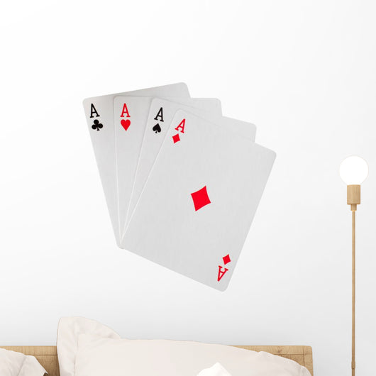 Four Aces White Wall Decal