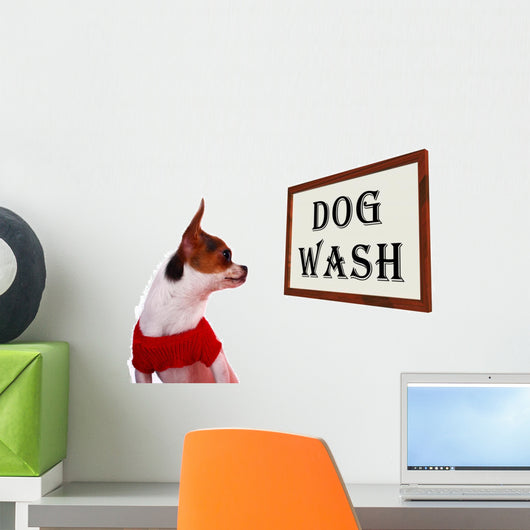 Dog Wash Sign Showing Wall Decal