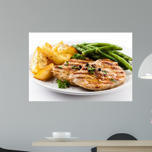 Grilled Steaks Baked Potatoes Wall Decal
