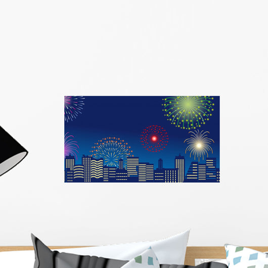 Bill Street Fireworks Horizontal Wall Decal