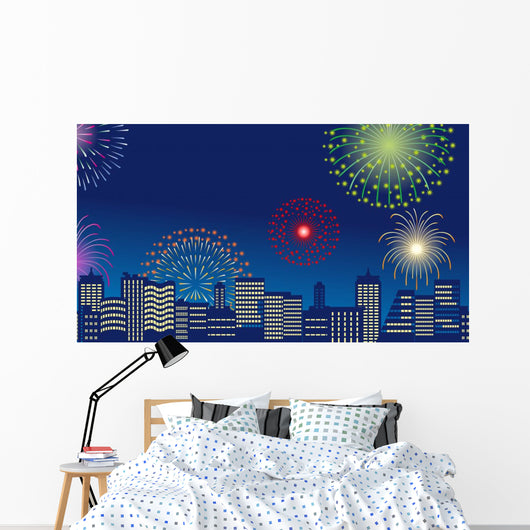 Bill Street Fireworks Horizontal Wall Decal