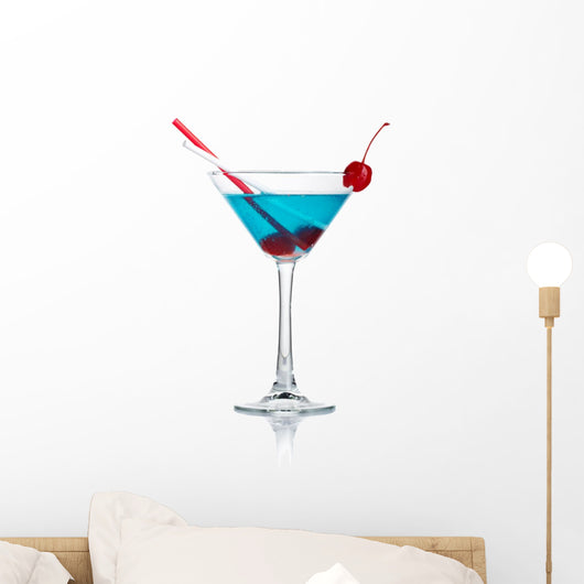 Blue Alcohol Cocktail Martini Wall Decal