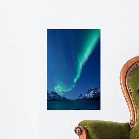 Aurora Borealis between Fjords Wall Decal
