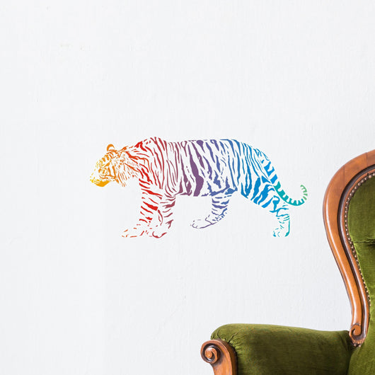 Tiger Vector Abstract Rainbow Wall Decal