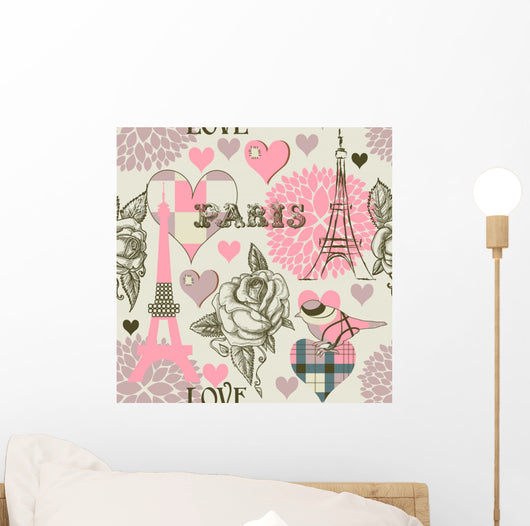 Paris Seamless Pattern Wall Decal