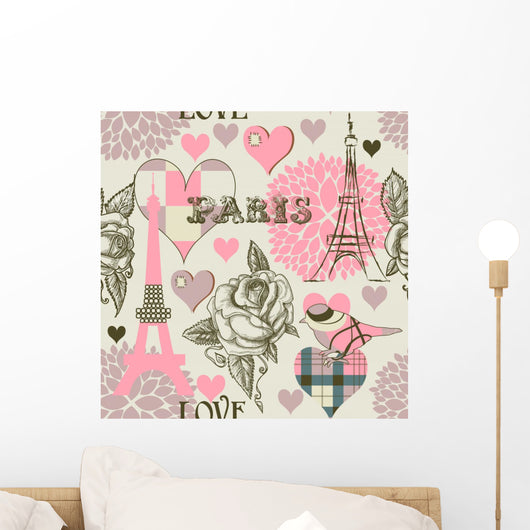 Paris Seamless Pattern Wall Decal