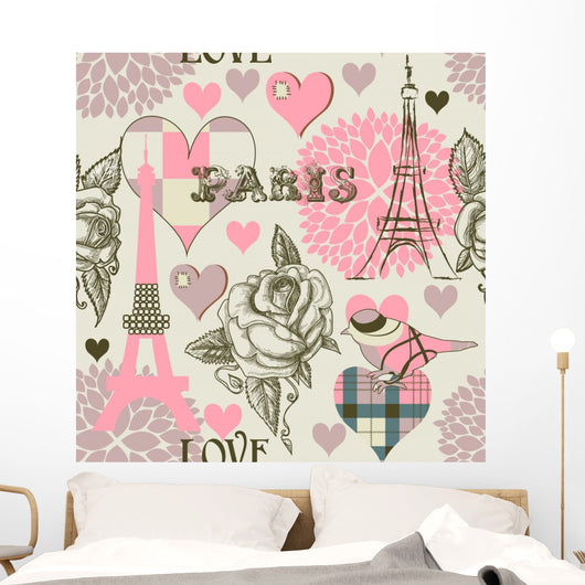 Paris Seamless Pattern Wall Decal