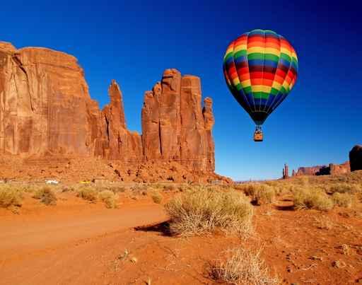 Monument Valley Navajo Tribal Park and Hot Air Balloon Wall Decal