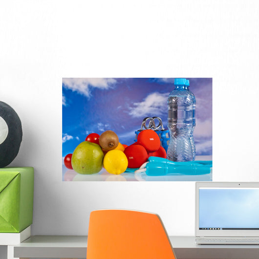 Fitness Dumbbells Water Wall Decal