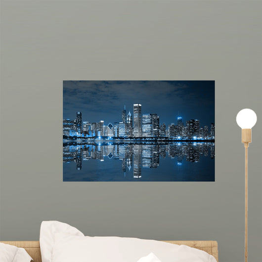 Chicago Downtown Night Wall Decal