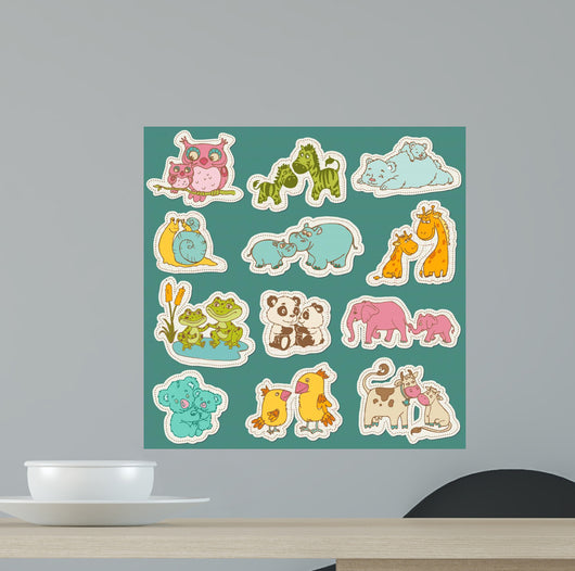 Baby and Mommy Animal Wall Decal