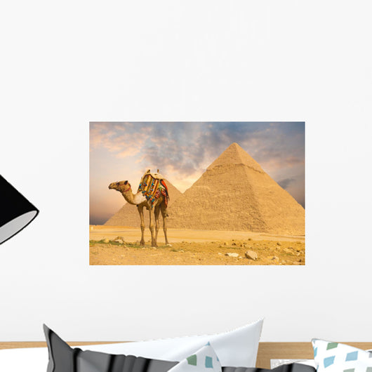 Camel Standing Front Pyramids Wall Decal