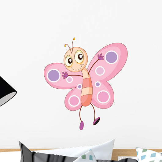 Jumping Cartoon Butterfly Wall Decal