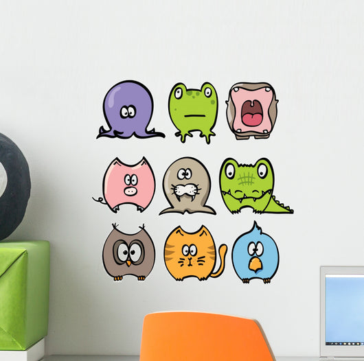 Collection Funny Animals Vector Wall Decal