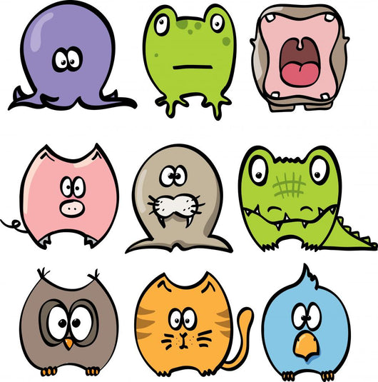Collection Funny Animals Vector Wall Decal
