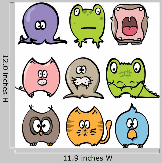 Collection Funny Animals Vector Wall Decal