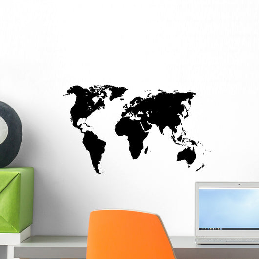 Carte Du Monde Noire Wall Decal