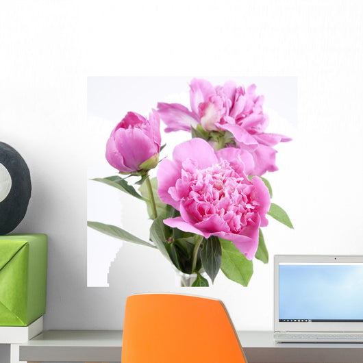 Three Peony Blossoms White Wall Decal