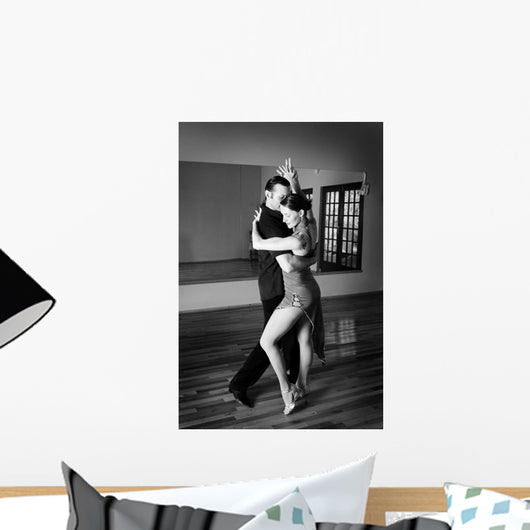Two Ballroom Dancers Practicing Wall Decal