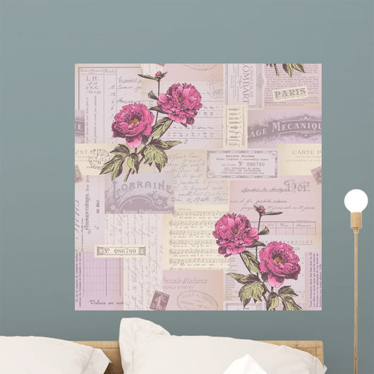 Seamlessly Tiling Paper Collage Wall Decal