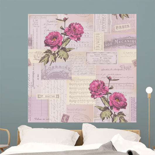 Seamlessly Tiling Paper Collage Wall Decal