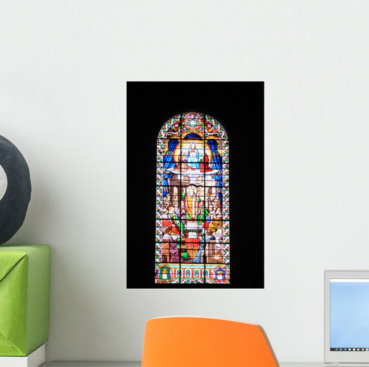 Tall Stained Glass Window French Church Wall Decal