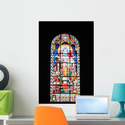 Tall Stained Glass Window French Church Wall Decal